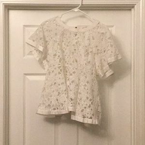 White lace top from Anthropologie